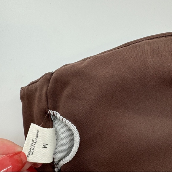 Asymmetrical One-Shoulder Workout Sports Bras – 2 Pack, White & Brown - Picture 6 of 6